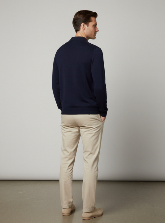 Men's Dark Blue Polo Sweater