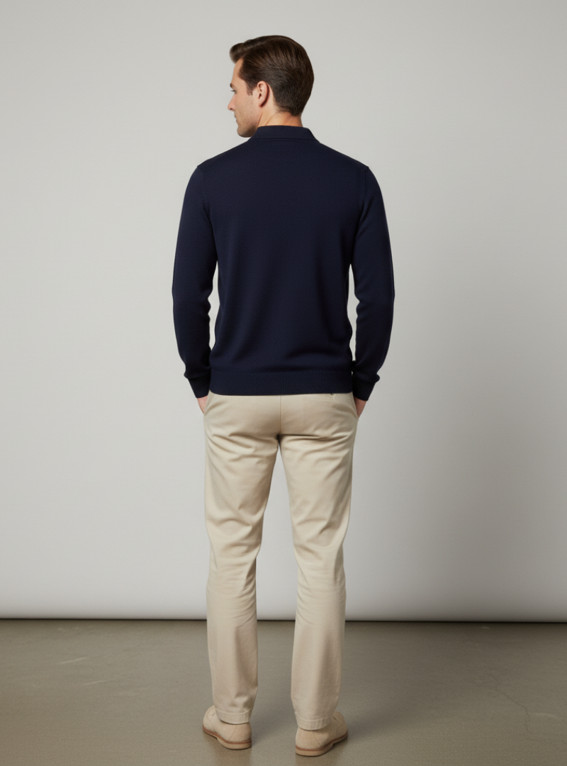 Men's Dark Blue Polo Sweater