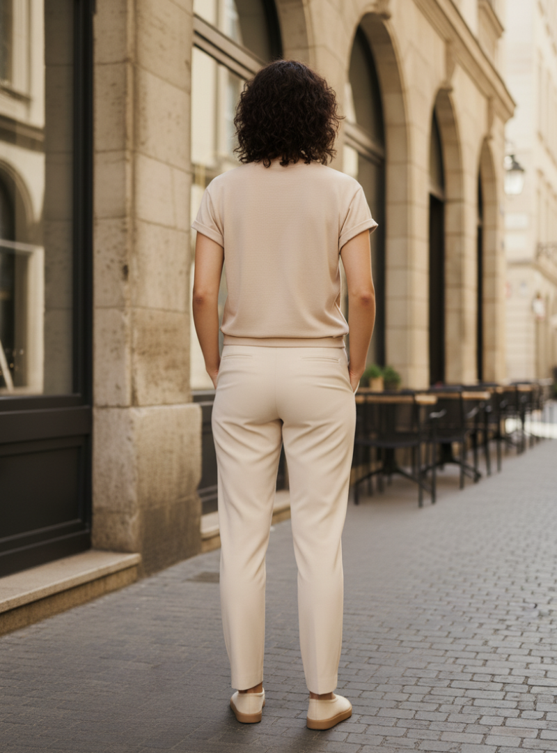 Women's Beige Cropped T-Shirt